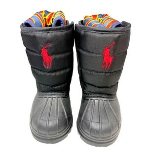 Polo Ralph Lauren Vancouver EZ Snow Boots Toddler Unisex Size 4 Waterproof Black